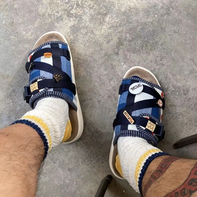 真皮牛皮波点拖鞋余文乐