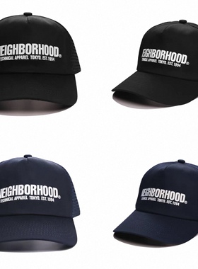 工装飞行员 NBHD 24SS日系复古百搭网面透气字母印花鸭舌帽棒球帽