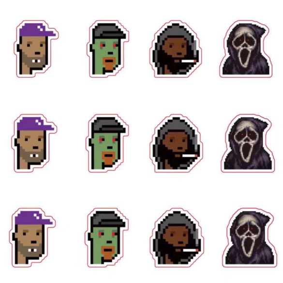 工装飞行员 madness nft像素头像 diy余文乐同款 pvc防水贴纸