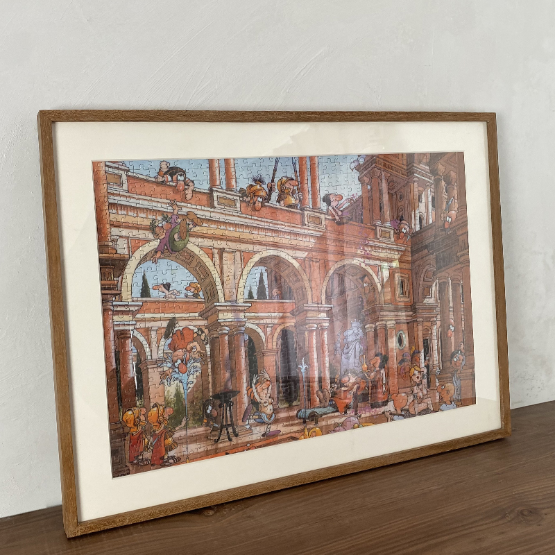 黑胡桃拼图框1000片原木简约