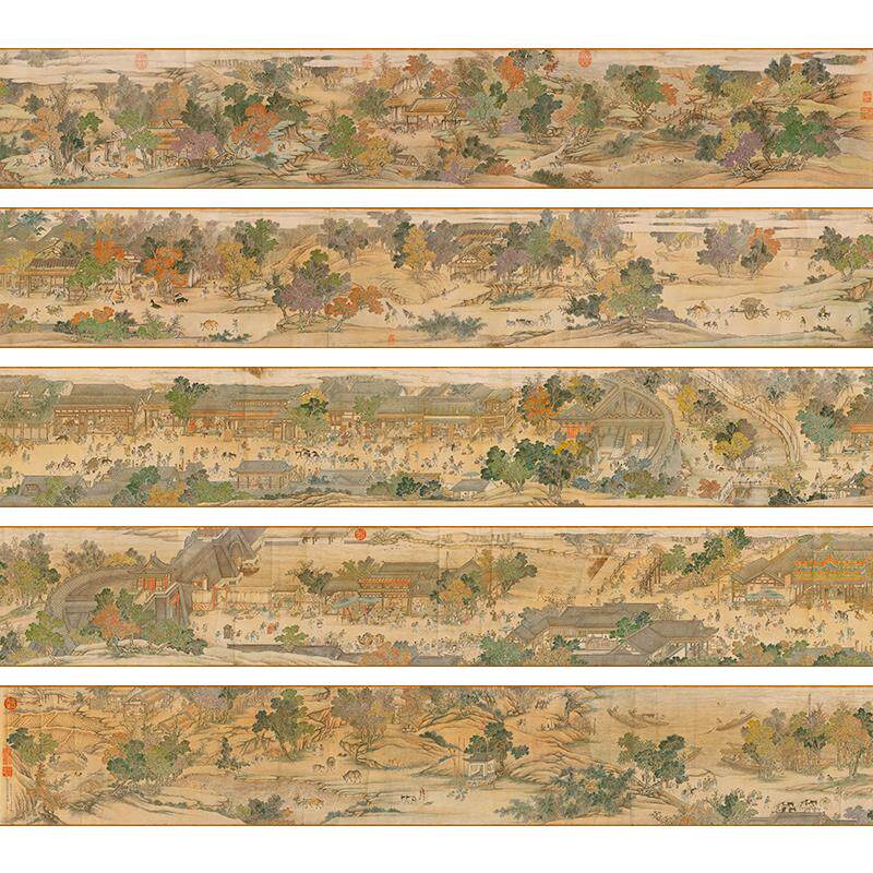 传世名画高清复制清代冯宁金陵图卷国画宫廷画艺术微喷字画装饰画