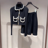 现货拉飞家2025秋翻领针织开衫 LF25Q01ZM076半身短裙LF25Q01ZS077