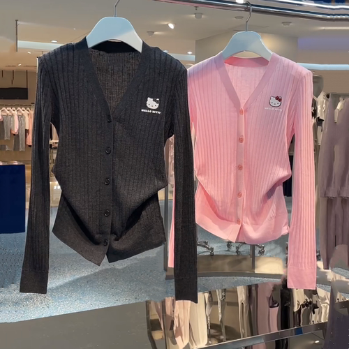 现货芮家2025秋修身V领针织开衫RL72801112弯刀牛仔裤RL71302119