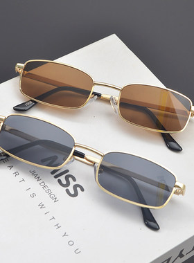 欧美复古长方形朋克风太阳眼镜潮