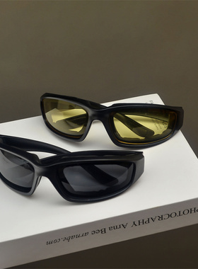 遮阳椭圆形复古运动男女山地眼镜