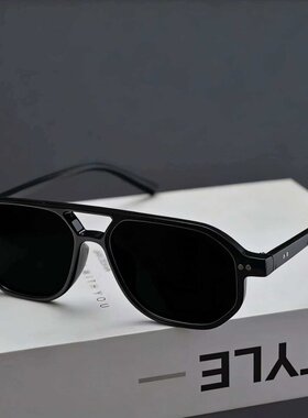 欧美复古双梁米钉方框太阳眼镜潮