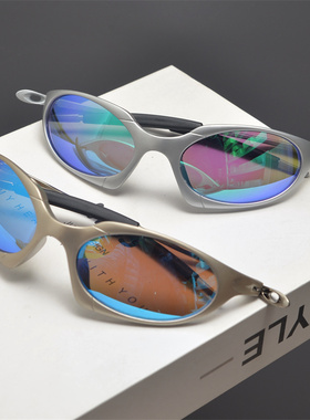 欧美复古朋克风炫彩骑行太阳眼镜