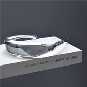 千禧辣妹潮男朋克复古机能风镭射太阳眼镜女网红骑行个性 街拍墨镜