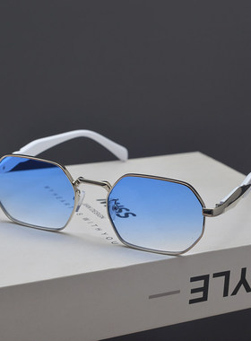 欧美复古金属朋克多边形太阳眼镜