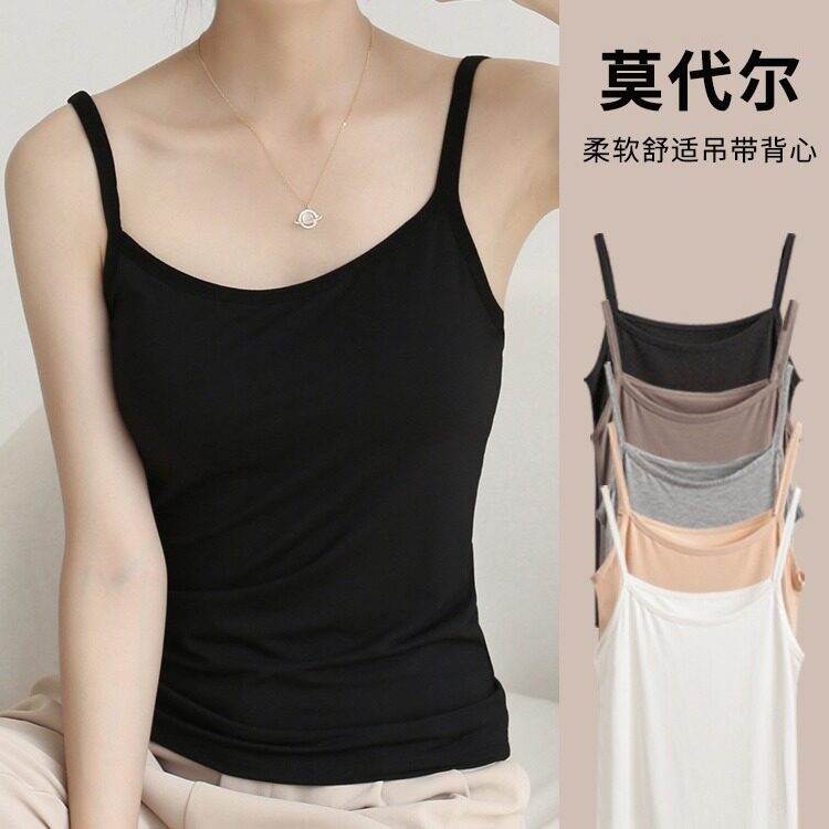 2024新款工型背心女掉吊到背心掉带女士外穿黑色掉单性感代小吊带