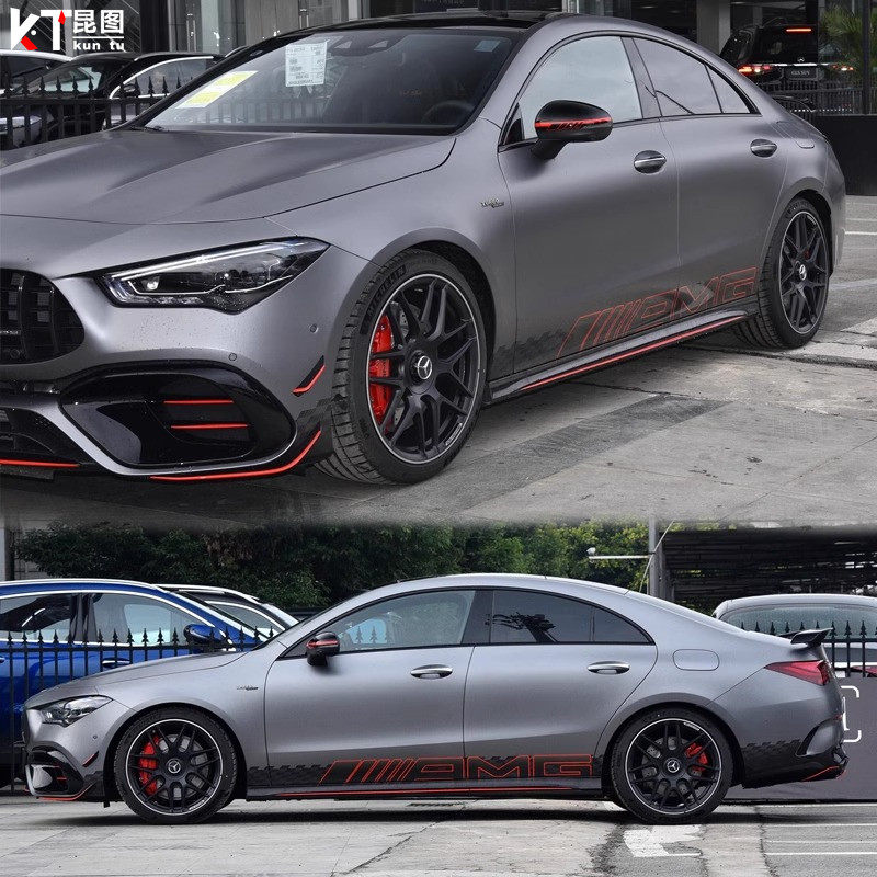 适用奔驰AMG CLA A45 赛车装饰车身贴A35L车门贴汽车侧裙贴纸防水