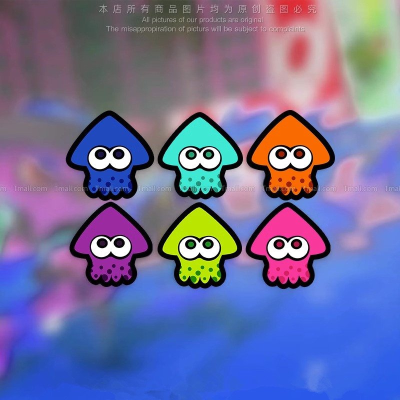 乌贼鱿鱼喷射战士3卡通趣味游戏创意车贴装饰汽车电动车反光贴纸