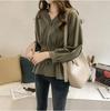 fat mm spring and autumn Large Women's wear Easy Korean Edition jacket T-shirt Long sleeve Show thin By age Cover the belly Base coat 200 Jin