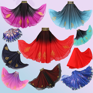 新疆舞蹈练习裙维族舞练功裙舞蹈大摆裙半身裙大摆裙演出服女成人