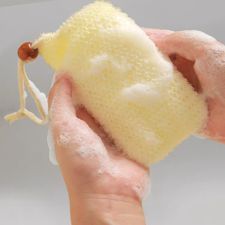 棉麻香皂搓澡袋起泡网香皂收纳袋