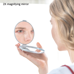 日本堀内镜2X放大化妆镜便携式随身小镜子女生补妆镜折叠镜2倍3倍