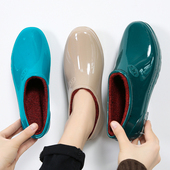 成人防滑胶鞋 春秋加绒雨鞋 浅口低帮厨房雨靴防水鞋 耐磨保暖水靴女