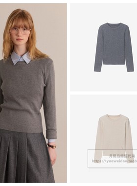 直邮Mind Bridge女士韩国代购25秋长袖修身毛衣针织衫MZKT6201