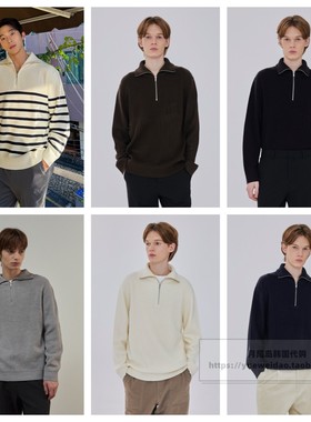 发货快直邮Mind Bridge韩国代购25冬男士拉链套头针织衫MAKT71A1