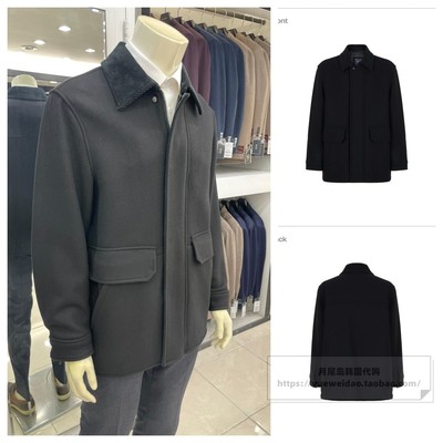 超特价直邮BASSO男装韩国代购秋冬商务羊绒羊毛呢中款大衣X3U51