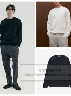 直邮Mind Bridge23秋男士韩国代购宽松休闲圆领长袖卫衣MXTS6101