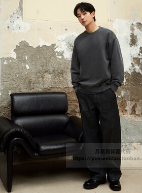 直邮Mind Bridge春秋男士韩国代购宽松休闲圆领长袖卫衣MYTS6150