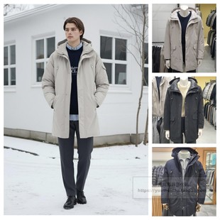 特价直邮EDITION 冬男士韩国代购休闲中长款连帽鹅绒羽绒服4FP30