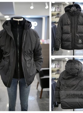 4.6折直邮BASSO男士韩国代购常规保暖立领连帽厚款羽绒服X4U23