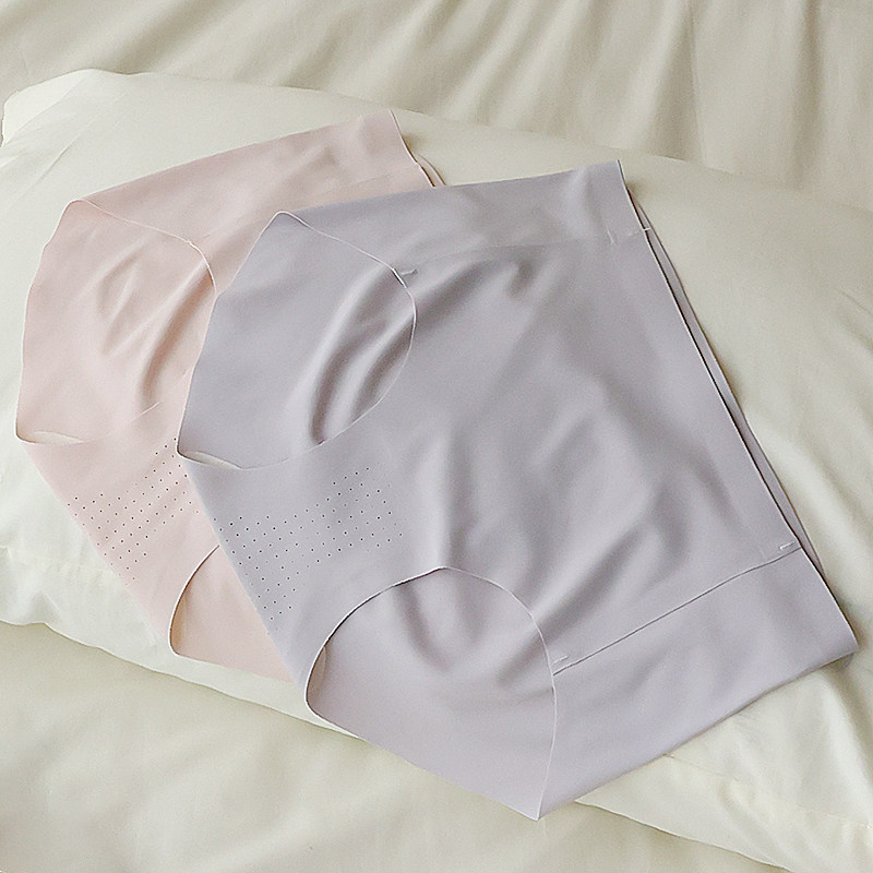 舒适简约无痕内裤女冰丝速干一片式透气三角裤透气抑菌大码夏季薄