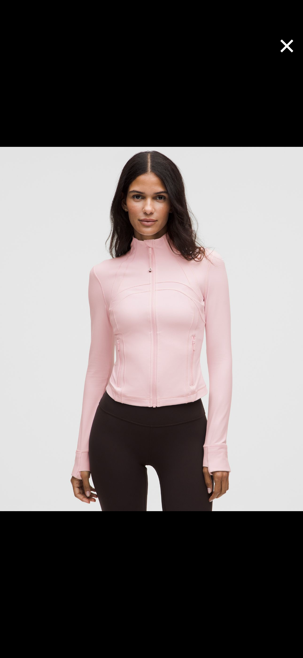 露露乐蒙加拿大正品修身短款夹克外套短款显白粉define短款lulu