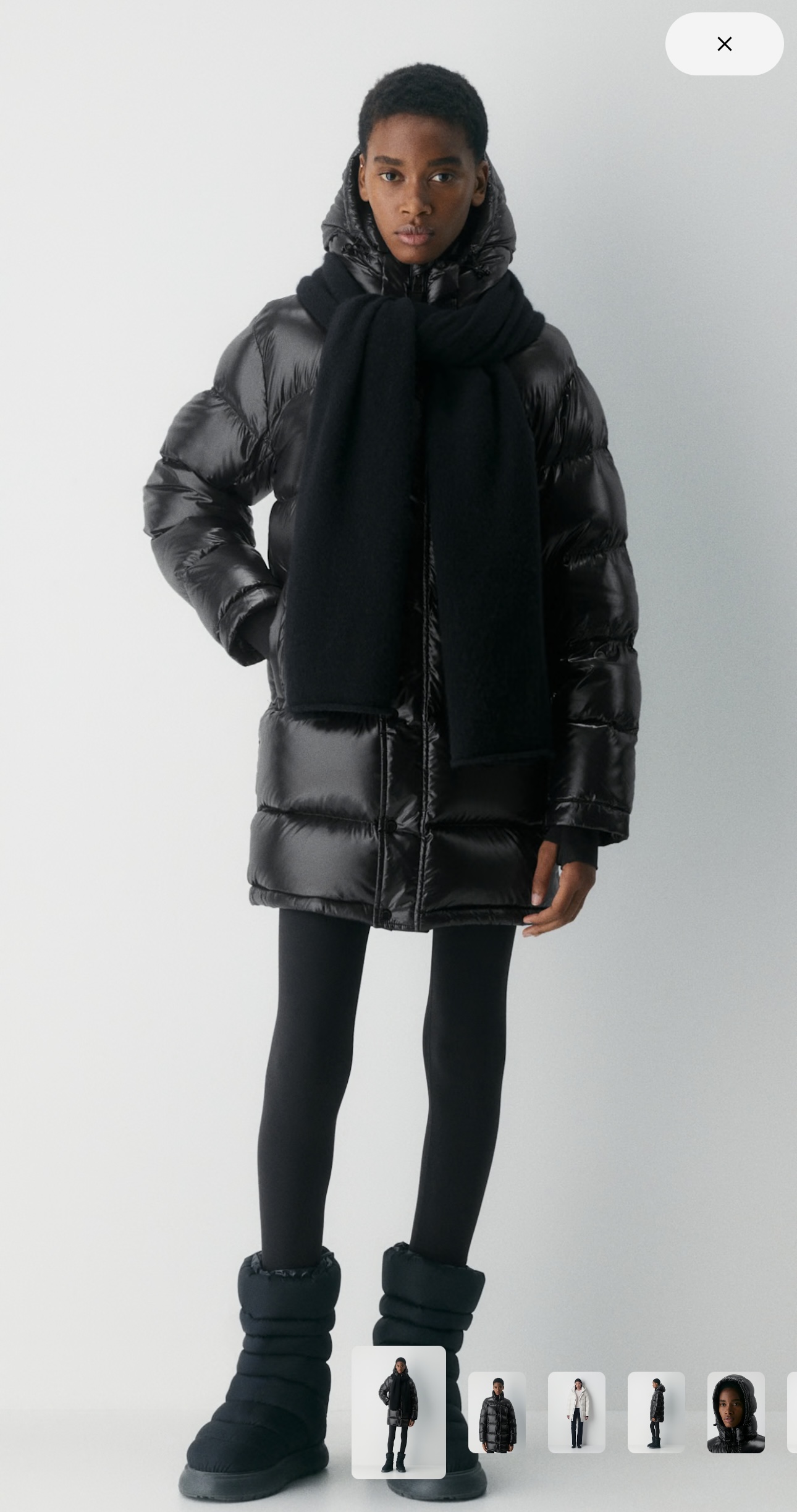 aritzia加拿大女款六格连帽加厚鹅绒800蓬羽绒服亮面常规版中长款