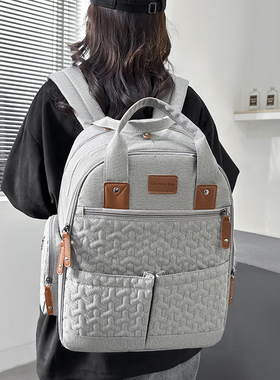 大容量妈咪包多功能母婴包宝妈带娃外出双肩包休闲背包遛娃包双肩