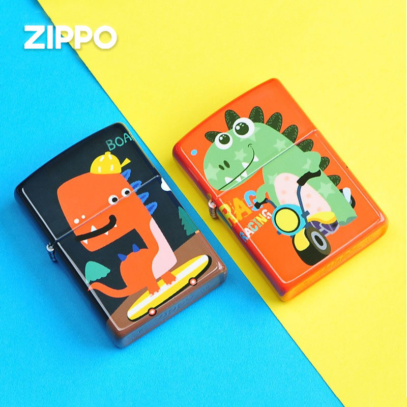 打火机zippo正版zppo可爱小恐龙zioop原装经典正品zoop男士芝宝