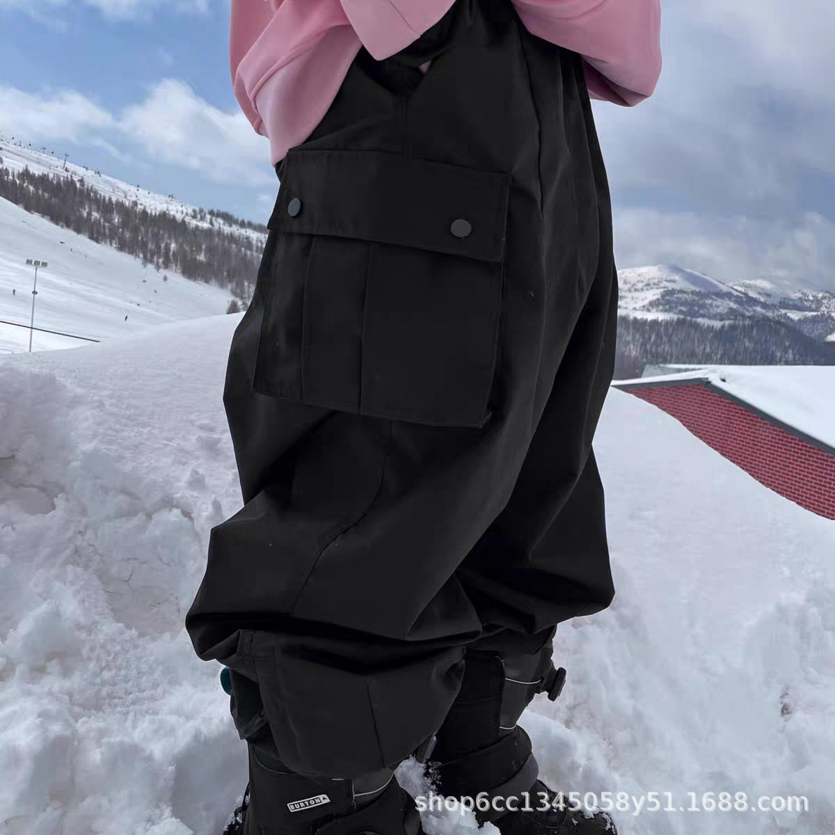 超宽松防风防水单板滑雪嘻哈裤滑雪服加绒男女裤子户外保暖冬季