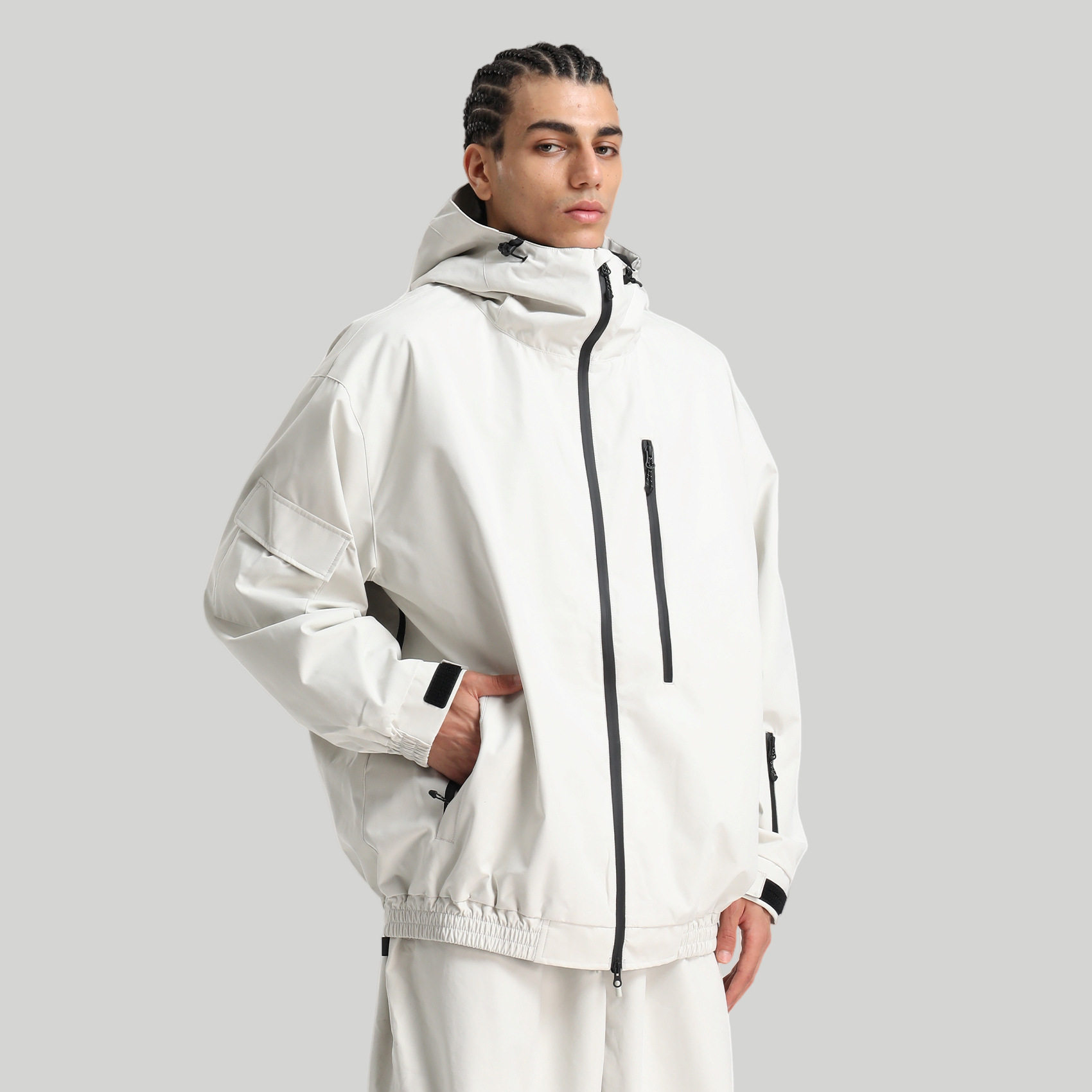 新款滑雪服男士宽松单板防风防水透气绒面料工装外贸滑雪衣女外套