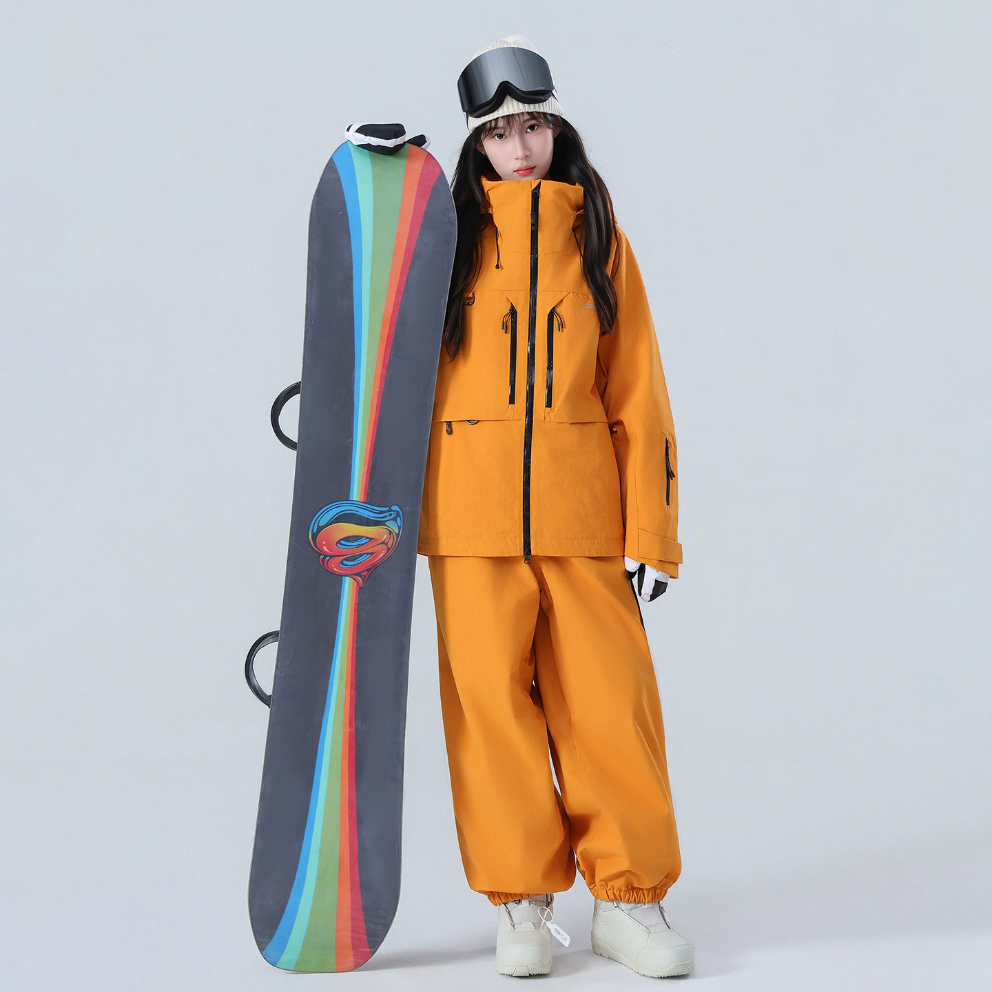 滑雪服套装女男款单板防水加厚全压胶专业雪服上衣裤子套装3L