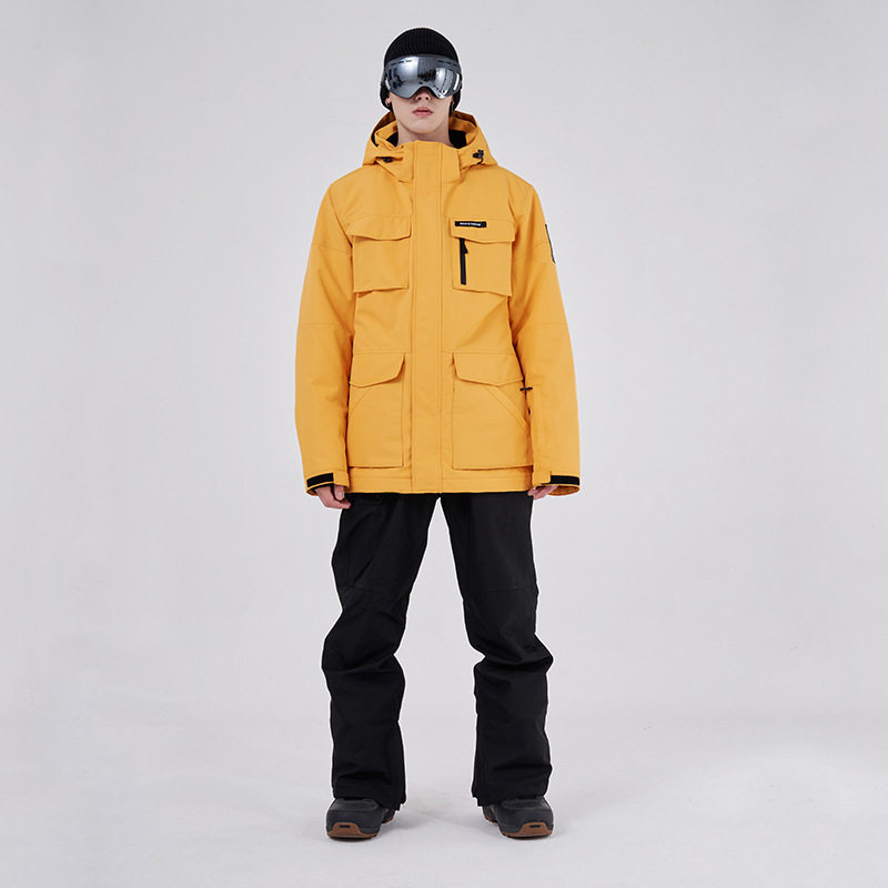 新潮滑雪服男韩国单双板防风防水保暖夹棉户外加厚滑雪衣裤男套装