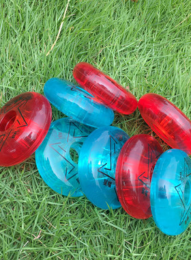 PW儿童平花轮梵星轮星耀轮轮滑鞋轮子高弹耐磨蓝色粉色溜冰鞋轱辘