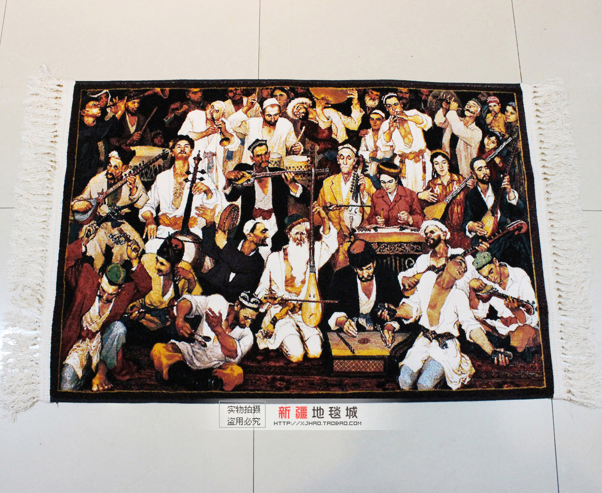 新疆民族艺术挂毯装饰画十二木卡姆人物客厅餐厅壁挂壁毯壁画背景