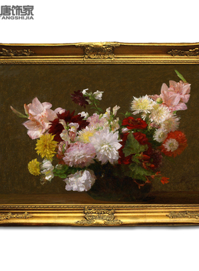DTSJ 手绘静物油画 客厅花卉装饰画 欧式餐厅挂画 壁炉油画A14