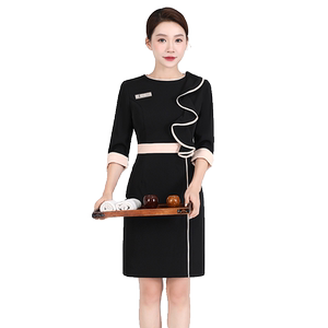 高端医美前台接待护士服连衣裙女秋冬季美容院牙科口腔药店工作服