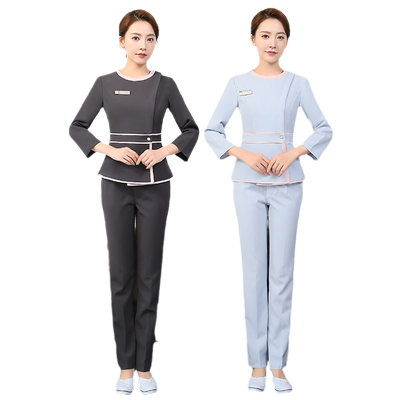 韩式风高端spa理疗美容师工作服