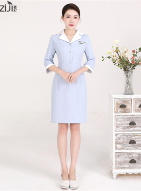 美容师工作服女秋冬高端气质皮肤管理护士服整形连衣裙美容院工装