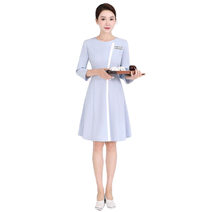 新款美容师工作服连衣裙技师足疗气质秋冬美容院工作服女高端套装
