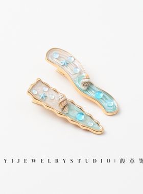 琉璃海贝螺发夹甜美夏日度假风