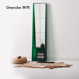 灰方 亚克力全身镜储物北欧家用卧室客厅落地镜穿衣镜试衣镜子ins