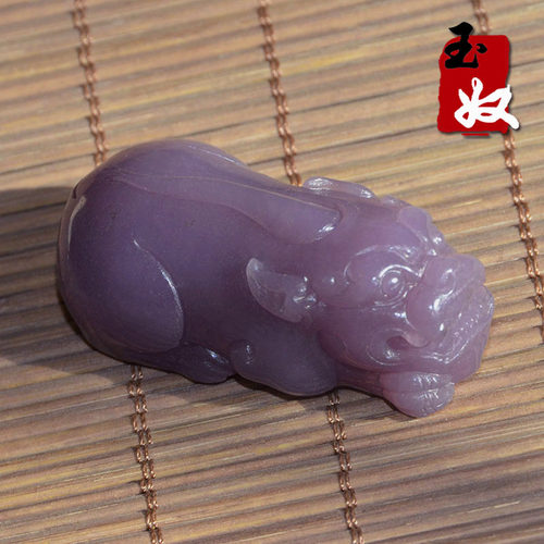 新疆阿勒泰可可托海天然丁香紫玉/紫色/貔貅/小摆件/手把件/茶宠