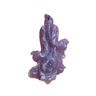 玉奴/新疆阿勒泰可可托海天然丁香紫玉/白菜/百财/吊坠/16.07克