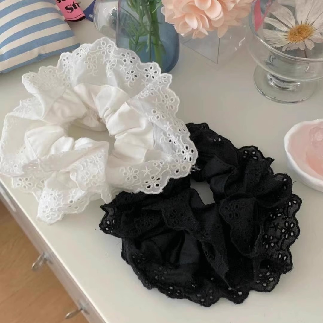 可爱清新蕾丝布艺大肠款发绳