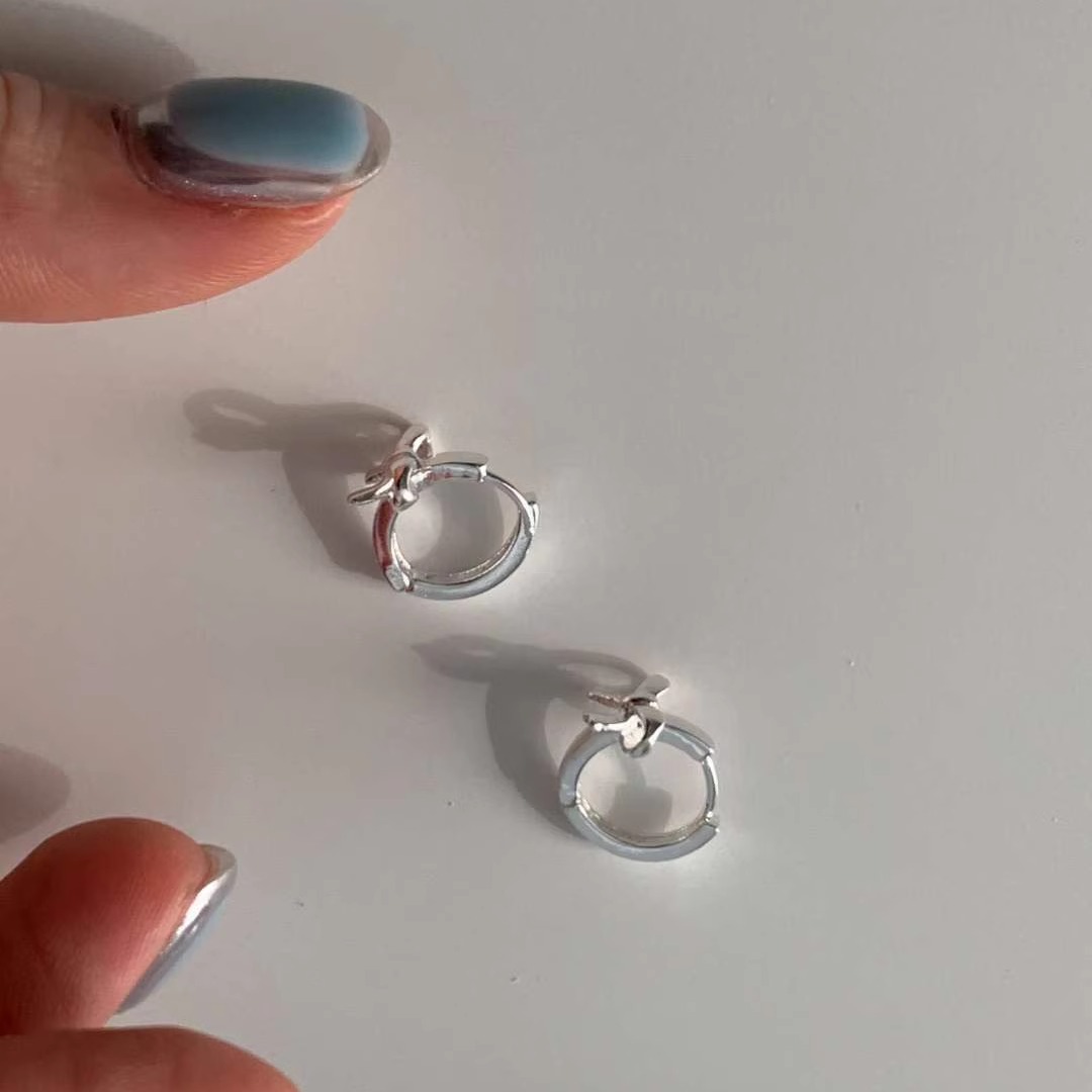 earlobe耳环耳圈耳扣甜美时尚简约立体蝴蝶结款韩国东大门代购8